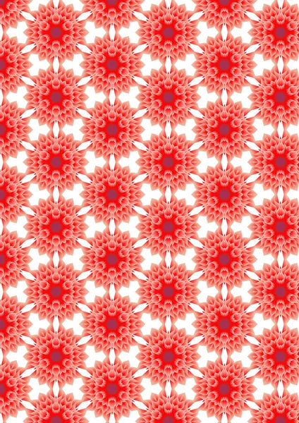 Rode Bloem Patroon Witte Achtergrond — Stockfoto