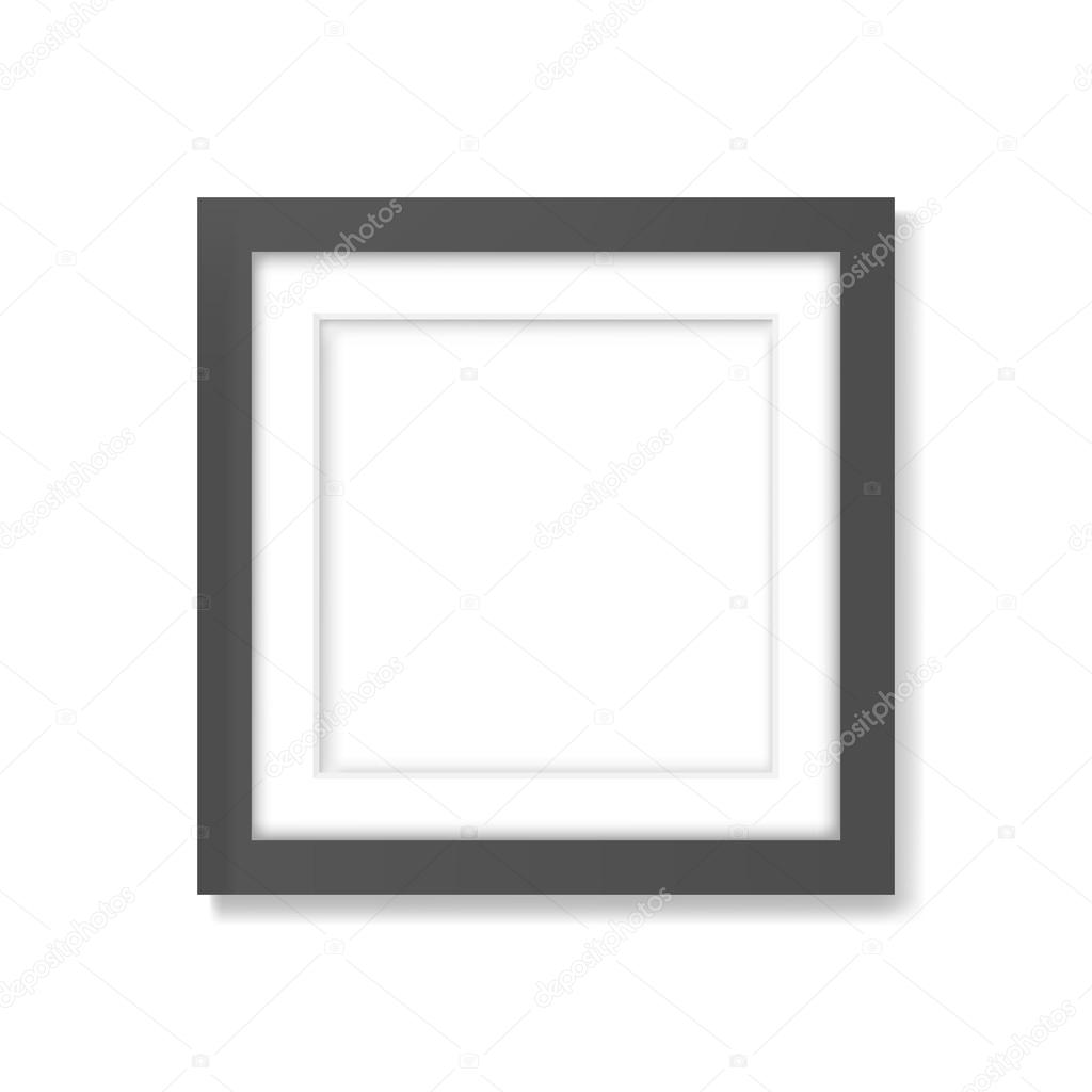schwarzer rahmen quadratische realistische schwarzer rahmen mit passepartoutmockup stockvektor schwarzer rahmen quadratische realistische schwarzer rahmen mit passepartoutmockup stockvektor