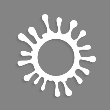 Beyaz içi boş mürekkep lekesi gölge ile