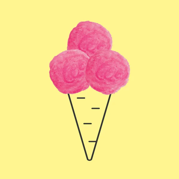 Tre macchie di acquerello rosa come il gelato — Vettoriale Stock