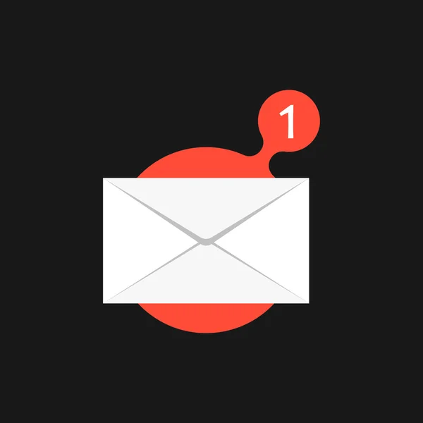 Kuvert med ett budskap röd bubbla skylt — Stock vektor