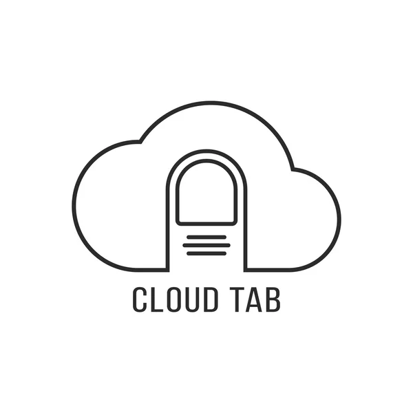 Cloud tab icon with black finger — Stock Vector