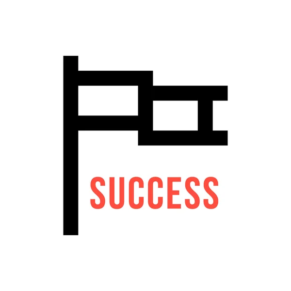 Pixelart flag like leadership icon — Stock vektor