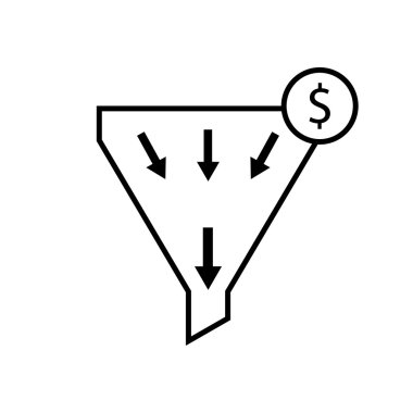 black sales funnel from thin line