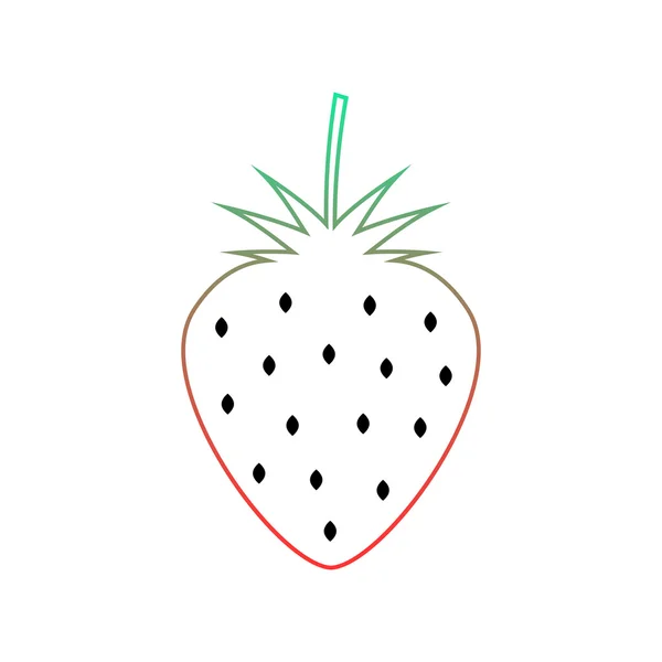 Färgade wild strawberry ikonen — Stock vektor