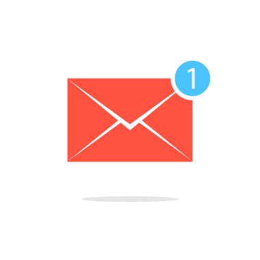 bir karşı bildirim ile basit kırmızı mektup simgesi