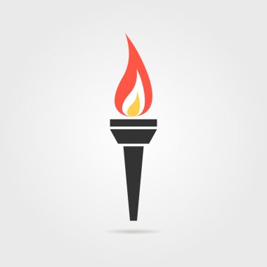 Olimpiyat meşalesinin simgesi ile gölge