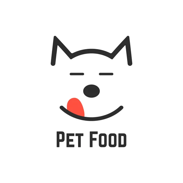 Pet food logo with dog icon — Stock Vector