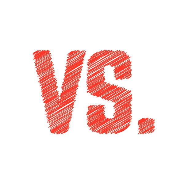 Abstrait rouge versus gribouillage signe — Image vectorielle