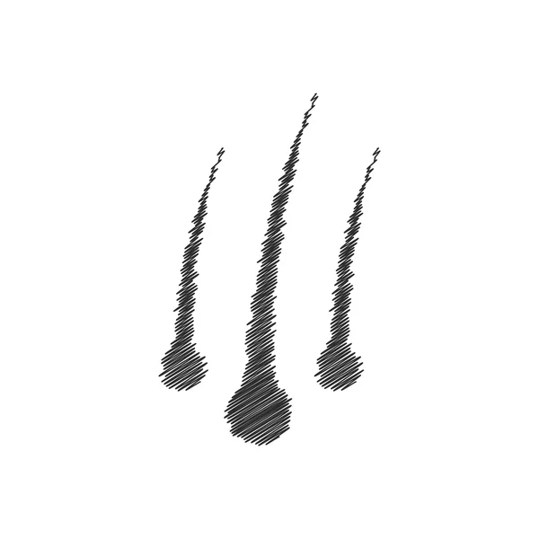 Gribouiller follicules pileux noirs icône — Image vectorielle