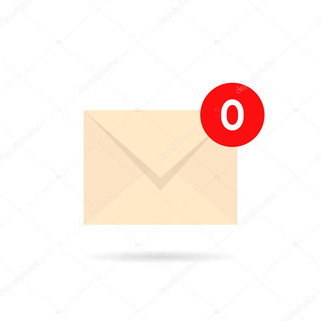 Empty inbox with zero mail. concept of personal postbox without messages or postal information or notice disassembled mail. simple flat modern ui logotype graphic design isolated on white background