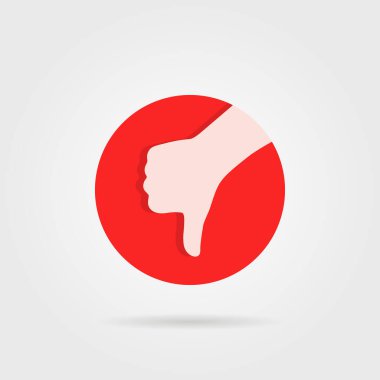 Belirsiz yuvarlak logo gibi parmaklar aşağı. Müvekkilin olumlu değerlendirme yapmaması, reddetmesi ya da iptal etmesi. Gri arkaplanda izole edilmiş basit düz web ui anlaşmazlık logotype grafik mobil uygulama tasarımı