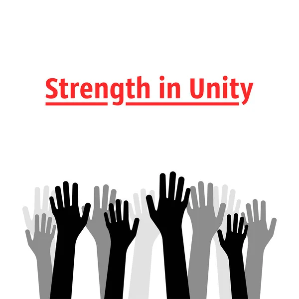 Strength Unity Many Hands Flat Minimal Trend Modern Simple Graphic — Stock Vector