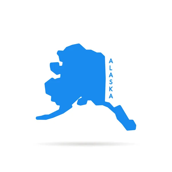 Синій Простий Логотип Карти Аляски Концепція Частини Єднаних Держав Америки — стоковий вектор