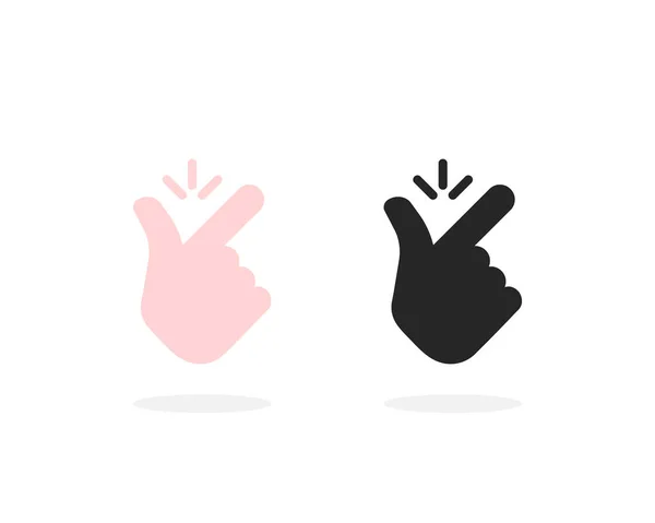 像一个简单的图标 女孩或男孩的概念 使闪烁的手指和流行的手势 平面风格潮流现代简约的图标式图形艺术设计与白色背景相分离 — 图库矢量图片