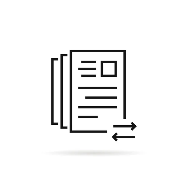 Envoyer ou recevoir un document de ligne mince — Image vectorielle