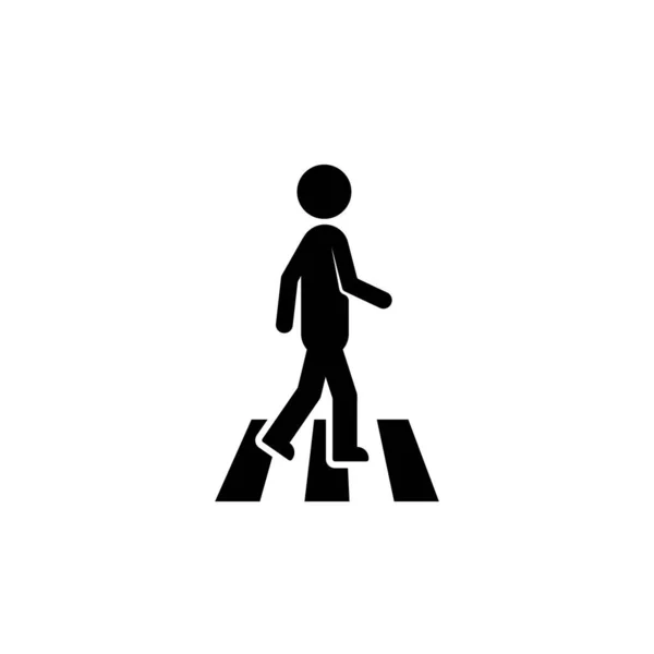 Pedestrian icon like black stick figure — Stock Vector