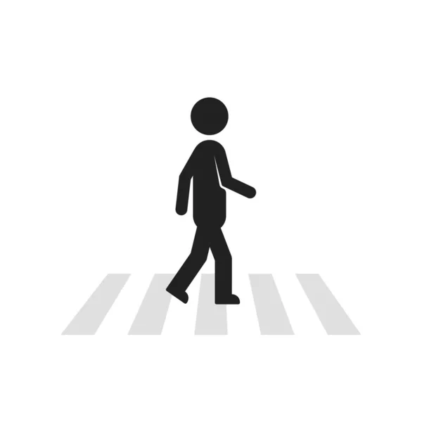 Black stick figure man like pedestrian — Stock Vector