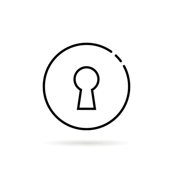 Thin line round keyhole door icon — Stock Vector