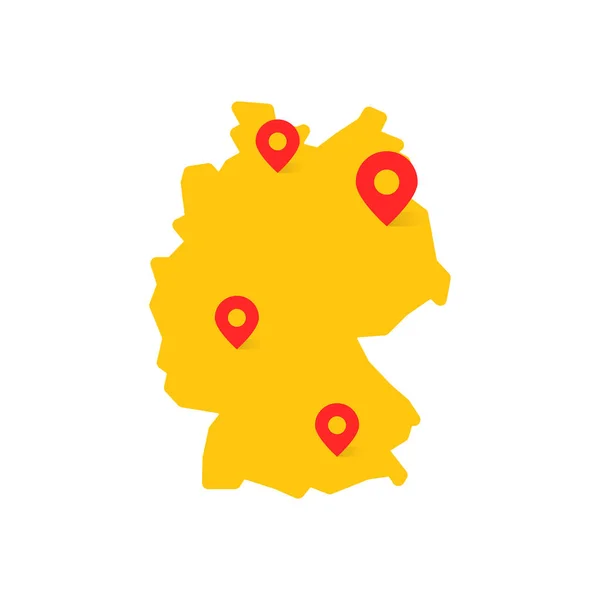 Жовта карта Німеччини з геоміткою — стоковий вектор