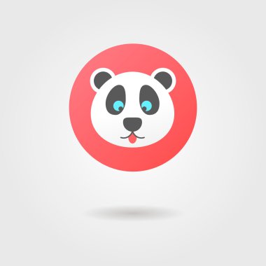 Panda gölge ile kırmızı daire