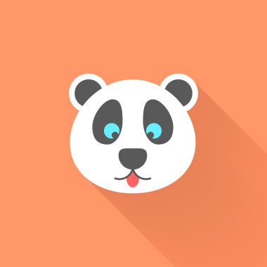 uzun gölge ile sevimli panda simgesi