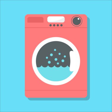 düz stil kırmızı çamaşır makinesi