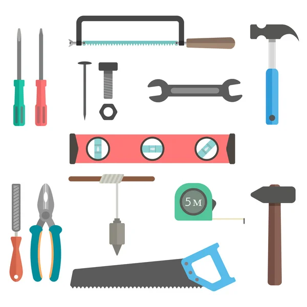 Set of tools on white background — Stock Vector