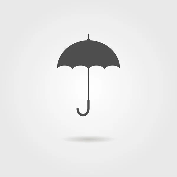 Svart ikon av paraply med skugga — Stock vektor