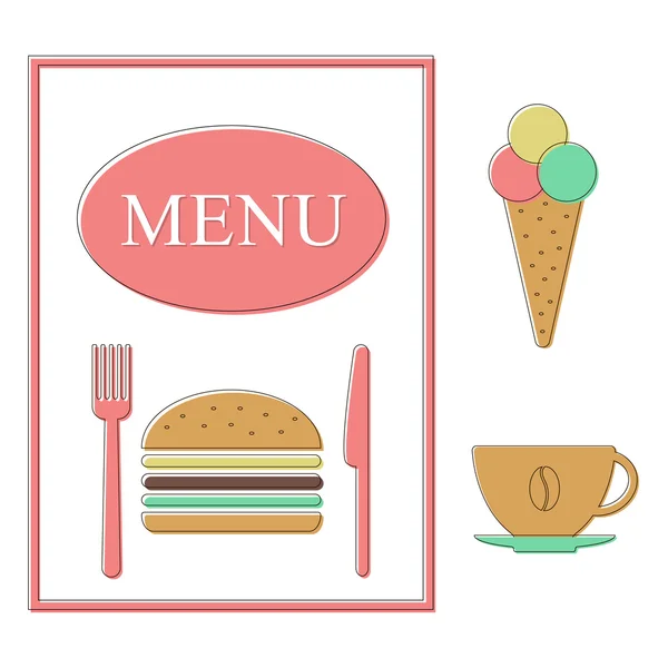 Fast food menu template — Stock Vector