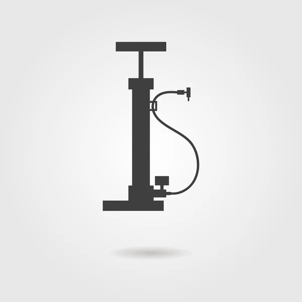 Icono de la bomba de bicicleta con sombra — Vector de stock