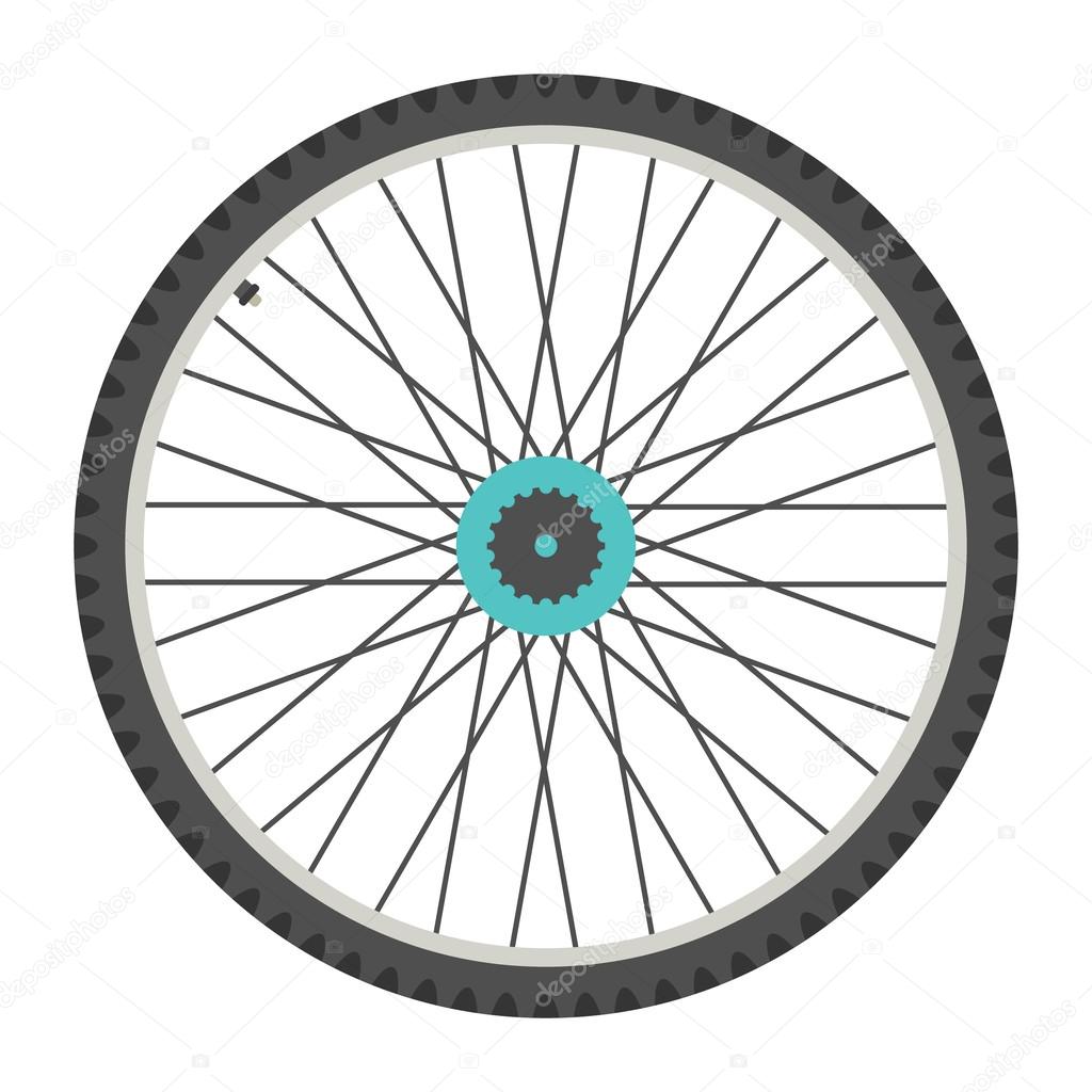 bicycle wheel in flat style