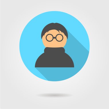 adsız simge uzun gölge ile mavi daire