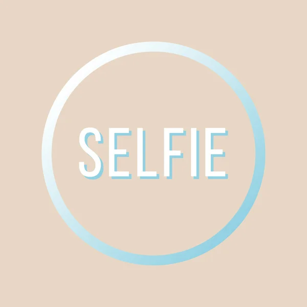 Selfie inscrição em círculo gradiente — Vetor de Stock