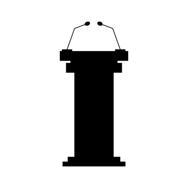 mikrofonlar ile siyah tribün simgesi