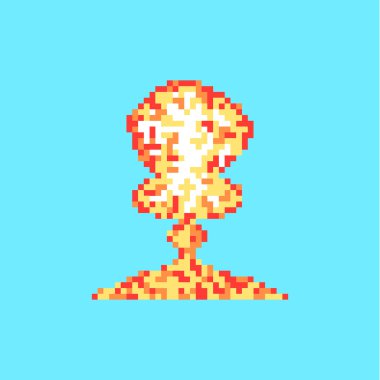 üzerinde mavi arka plan izole piksel sanat patlama