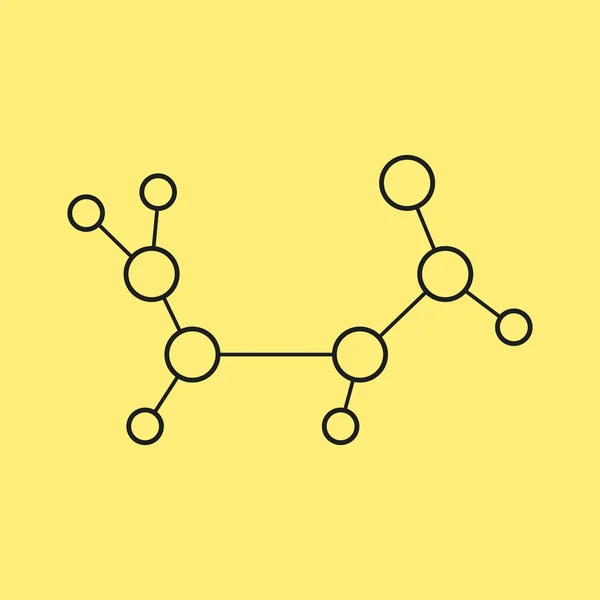 Svart molekyl av guld isolerad på gul bakgrund — Stock vektor