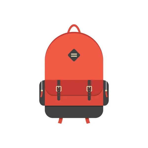 Mochila roja aislada sobre fondo blanco — Vector de stock