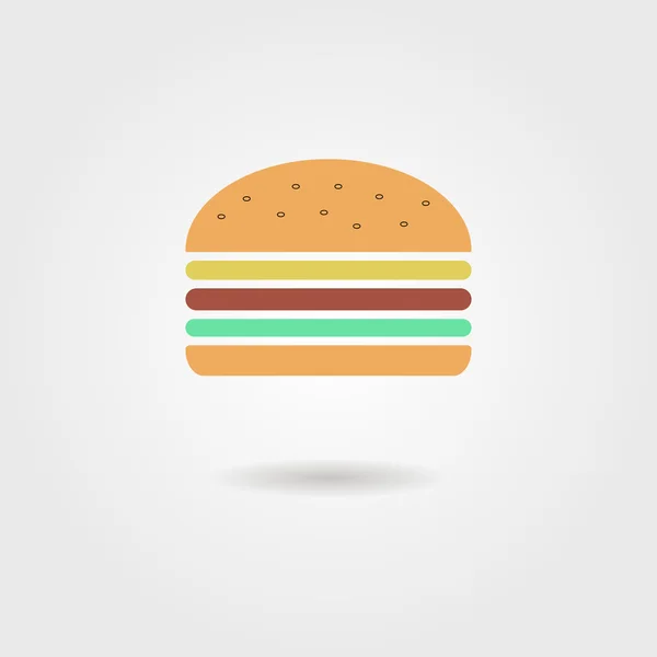 Icono de hamburguesa con sombra — Vector de stock