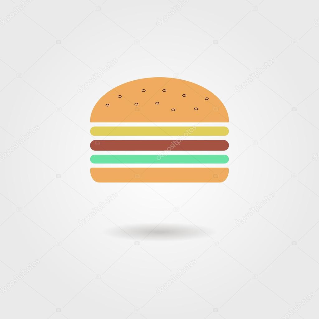 burger icon with shadow