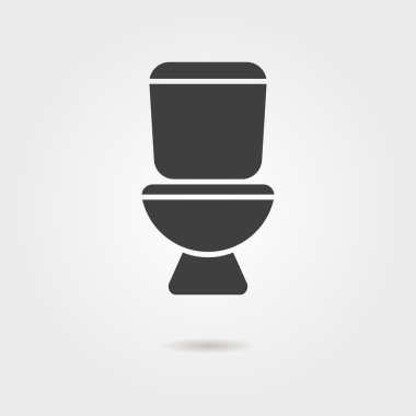 black toilet icon with shadow clipart