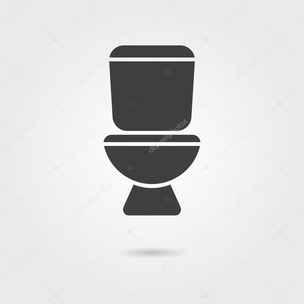 Black toilet icon with shadow. isolated on stylish background. modern vector illustration