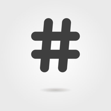 gölge ile siyah hashtag simgesi
