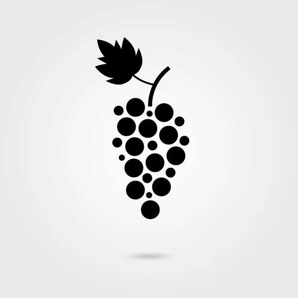 Icono de uvas negras con sombra Vectores de stock libres de derechos