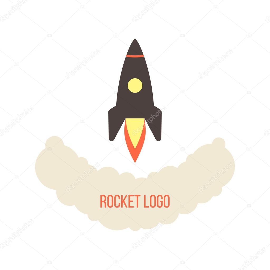 rocket launch logo isolated on white background