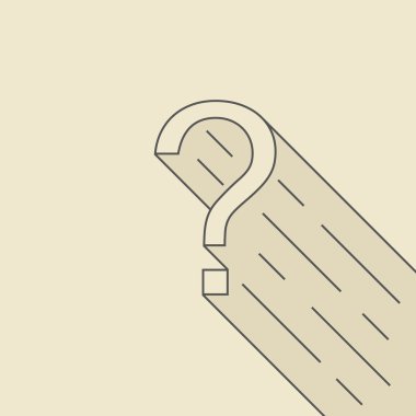 Anahat gölge ile soru işareti simgesi