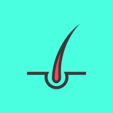 Siyah saç kökü üzerinde yeşil arka plan izole