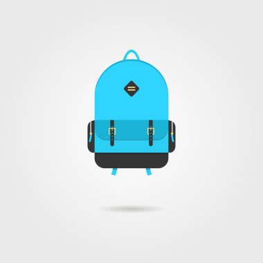 gölgeli mavi sırt çantası simgesini