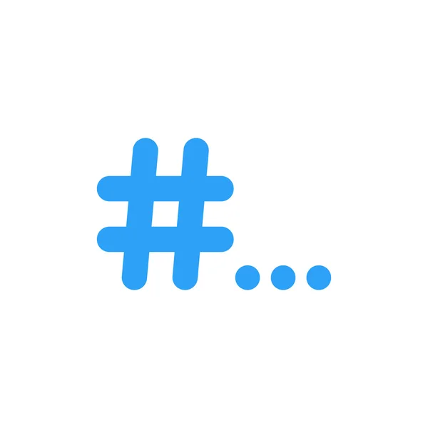 Blaues Hashtag-Symbol mit Punkten — Stockvektor