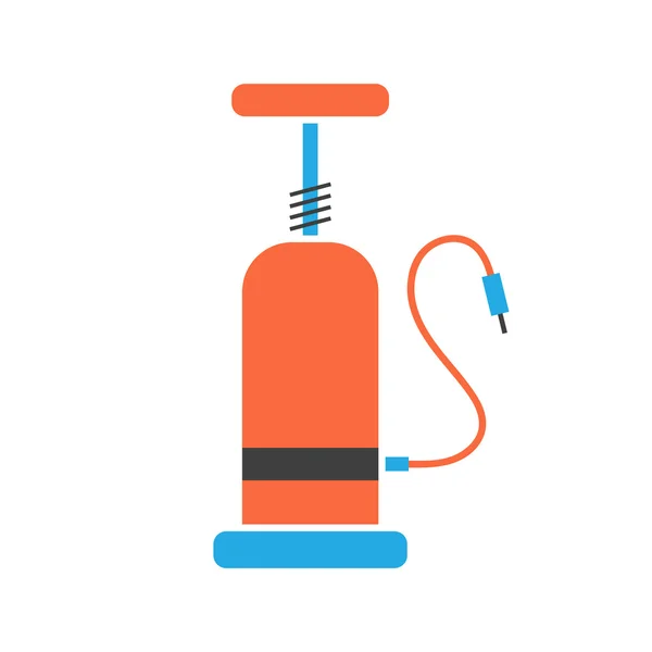 Orange and blue bicycle pump icon — Stock Vector